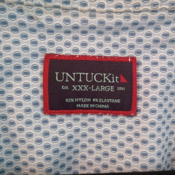 Untuckit Borgo Mens Light Blue Short Sleeve Button-Up Shirt Size XXXL 3XL - Picture 4 of 9